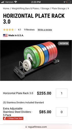 Rogue Fitness Horizontal Plate Rack 3.0 Bumper Cart - Plate