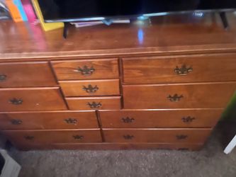 Vintage wooden multi drawer dresser