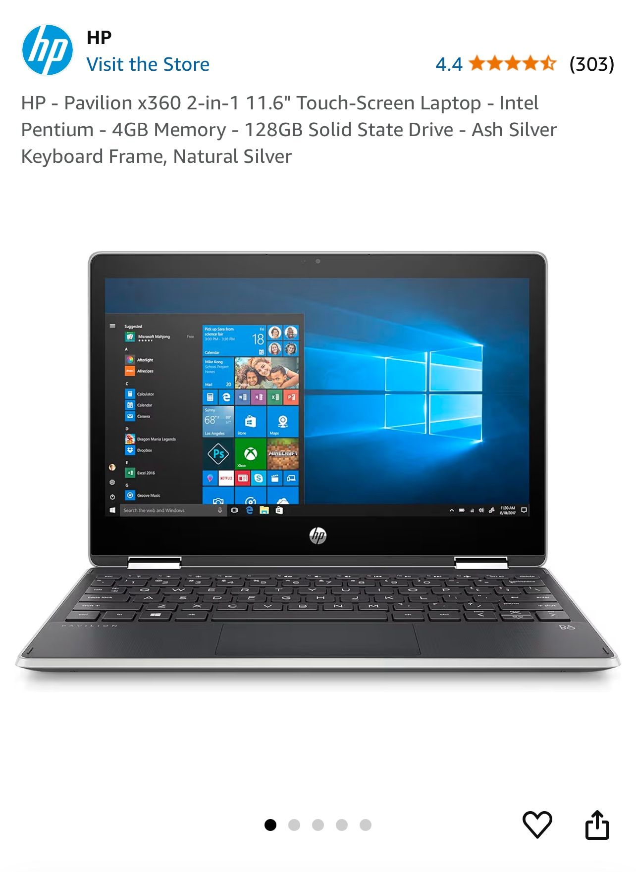 HP - Pavilion X360 2-in1 Touch Screen Laptop Computer