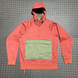 Nike SB Everett Anorak Jacket Pullover Hoodie Red Green 1/4 Zip Men’s Medium