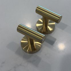 Brass modern hooks set of 2