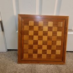 Vintage Oak Mixed Wood Chess Board