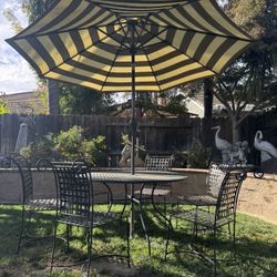 Wrought Iron Patio Set With Umbrella