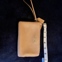 Coach Brown Mini Wristlet – Textured Leather