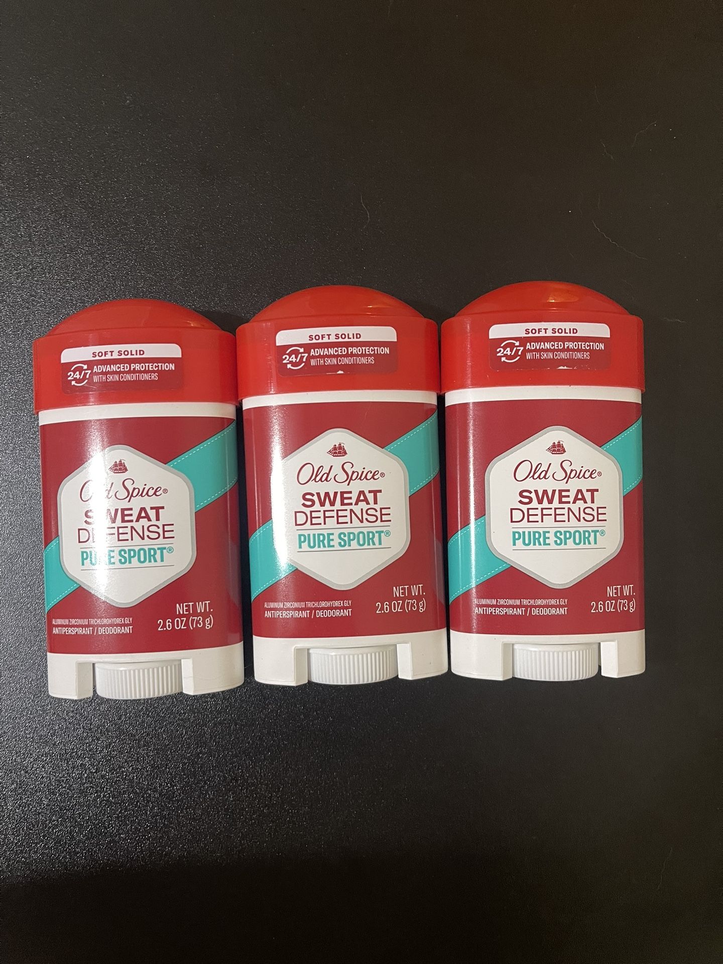 3 Pack Old Spice Sweat Defense Antiperspirant Deodorant for Men, Pure Sport Plus, 2.6 oz