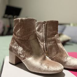 Coach Pink Juliet Crushed Velvet Booties, Sz 9