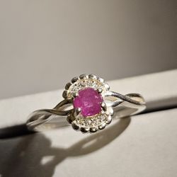 💎 Natural Burmese Ruby Ring – Size 8 – 925 Sterling Silver 💎