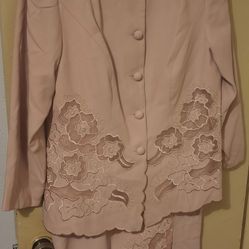 2pc Women's Light Pink Skirt Suit Plus Size 