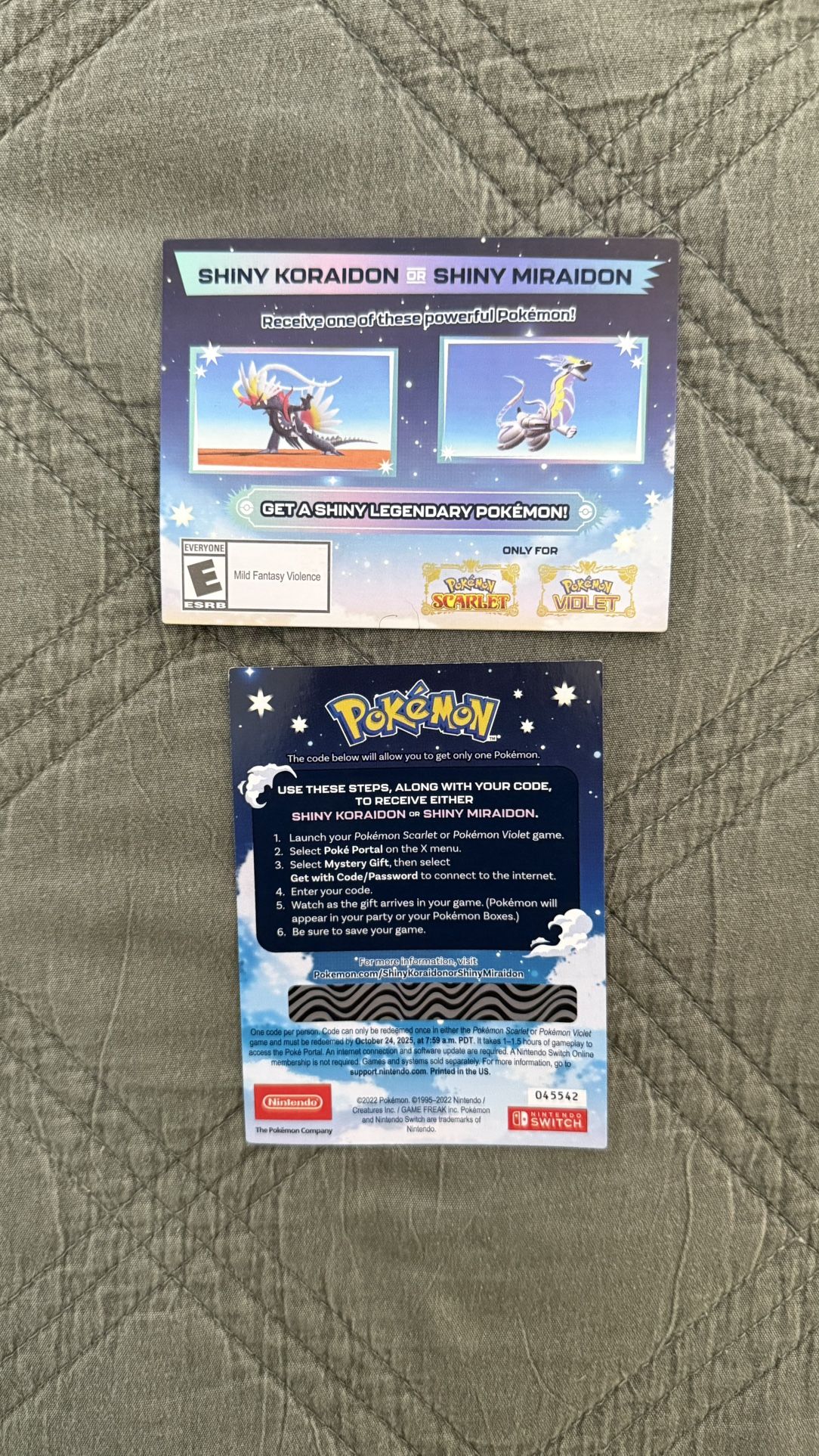 Pokemon Scarlet & Violet Shiny Legendary (Unscratched)