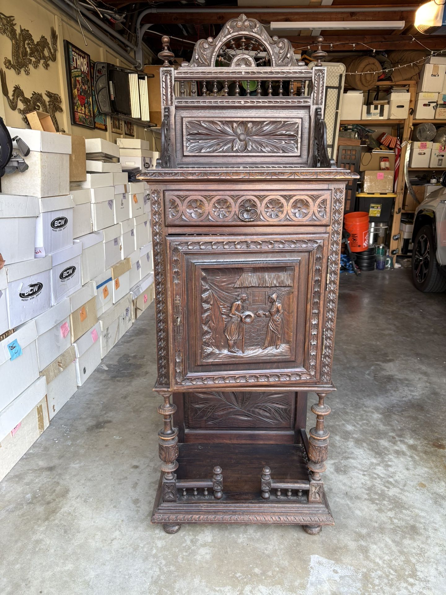 Cabinet Old Vintage Antique Looking French Mexican