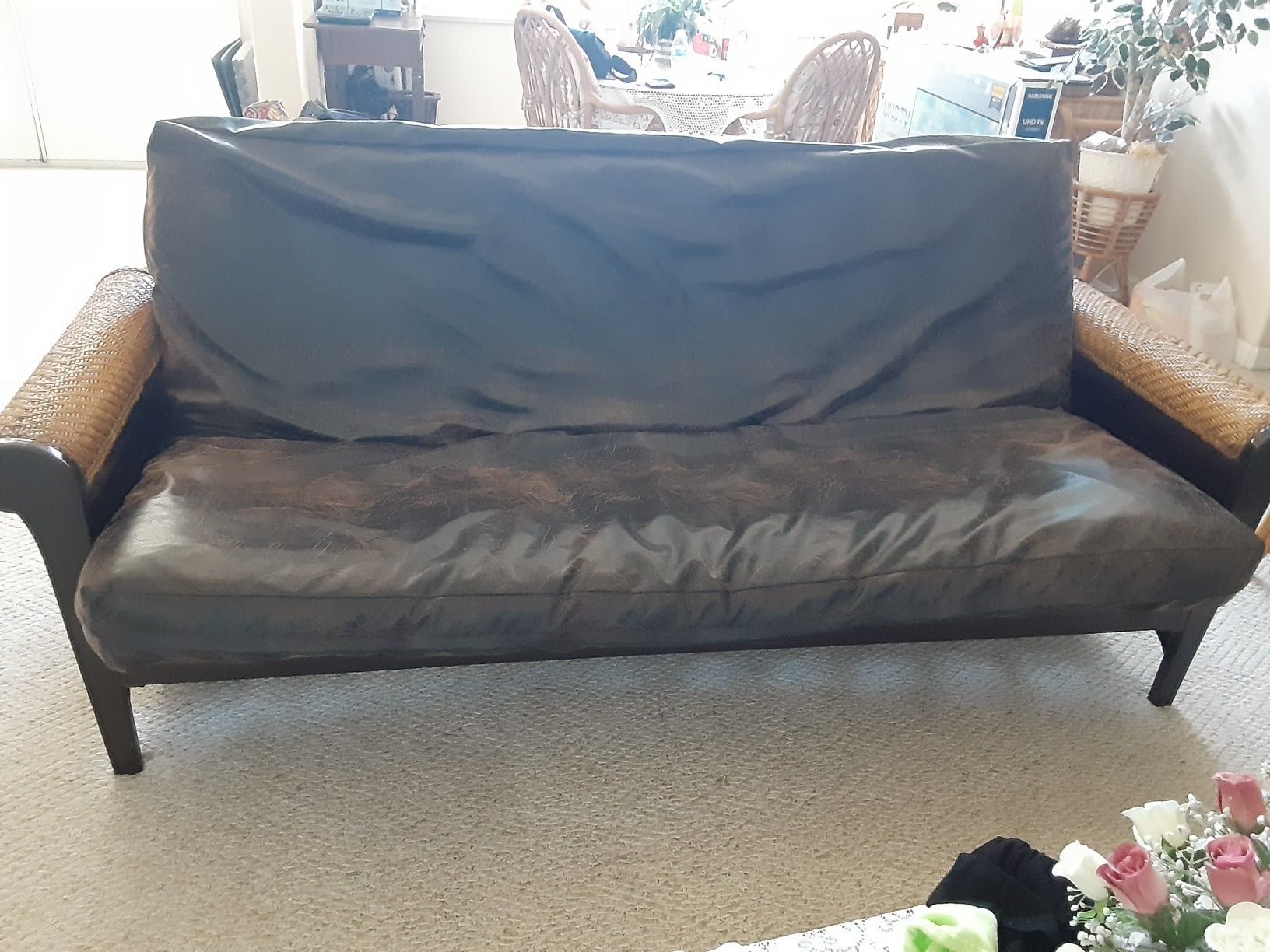 Leather futon