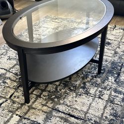 Coffee Table Espresso With Glass Top