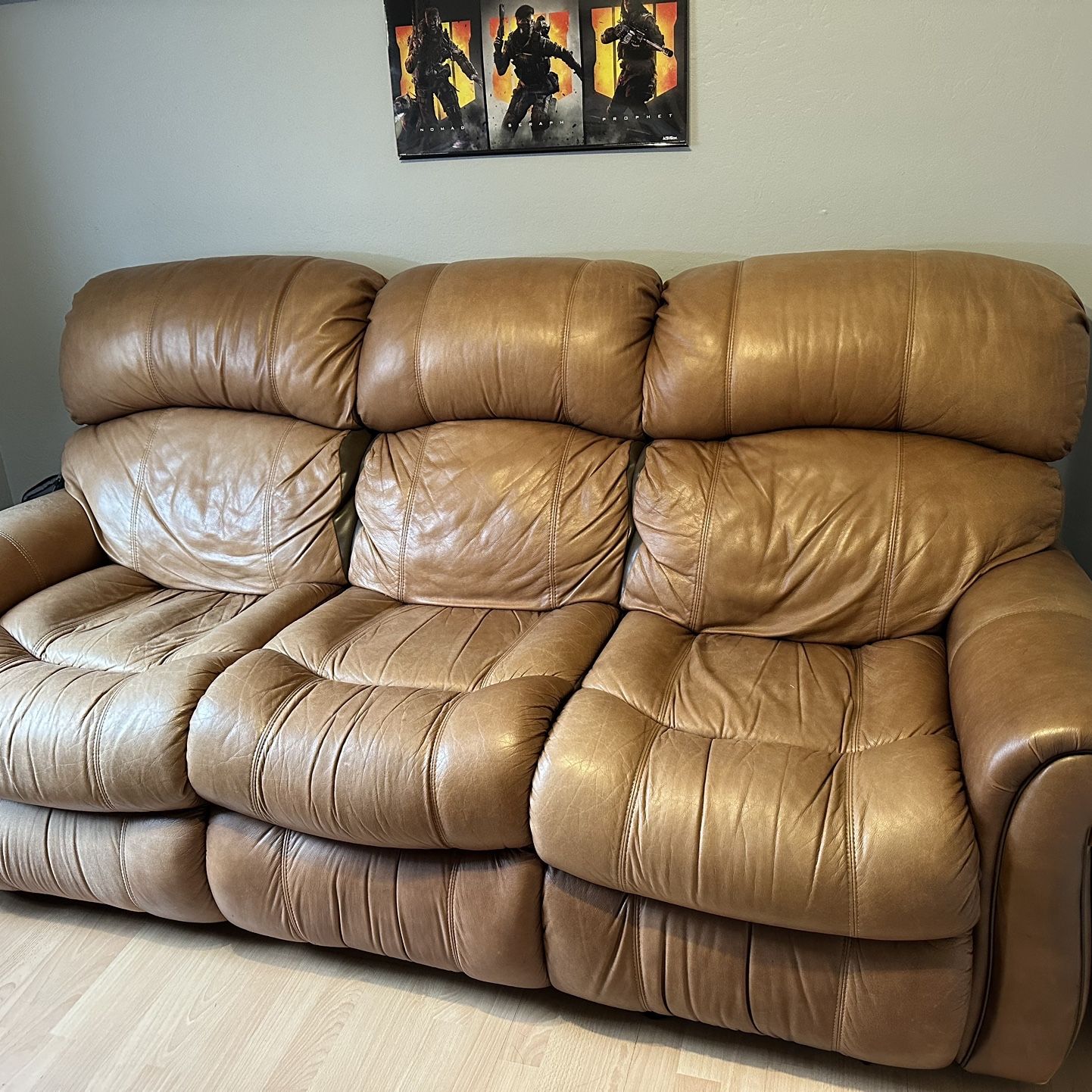 Great Looking, Super Comfortable Reclining Leather Couch