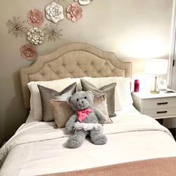 Beige Full Size Bed Frame Only