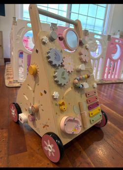 Baby wooden push walker