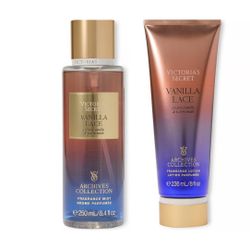 Victoria's Secret Vanilla Lace Fragrance Body Mist And Lotion Set New