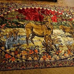 Vintage Deer Tapestry Rug