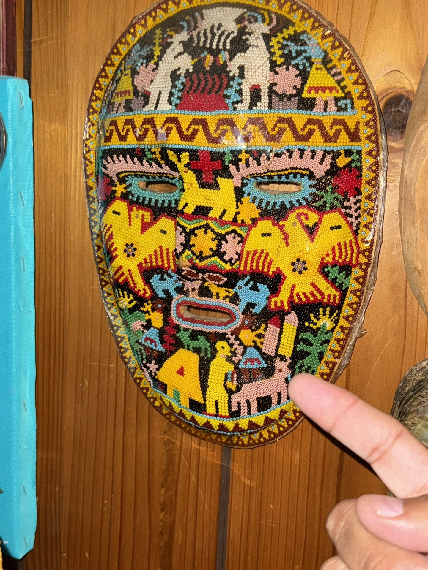 OLD HAND BEADED FACE MASK
