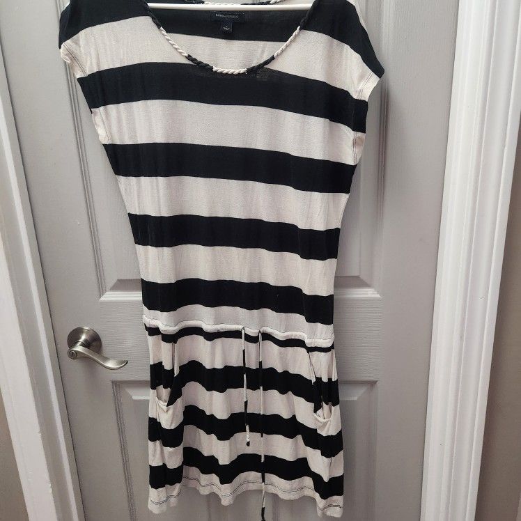Black and White striped dress from Banana Republic