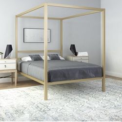 DHP Metal Canopy Bed - Gold powder coated