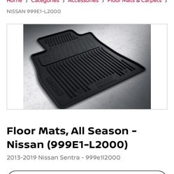 New Nissan Sentra Floor Mats- All Season 2013-2019