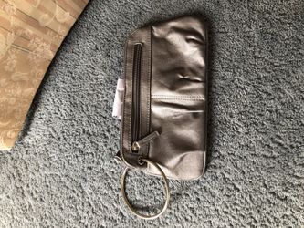 Silver metallic wristlet