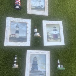 9 Pc Lighthouse Decor Set