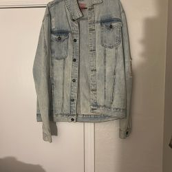 Blue Ripped Jean Jacket 