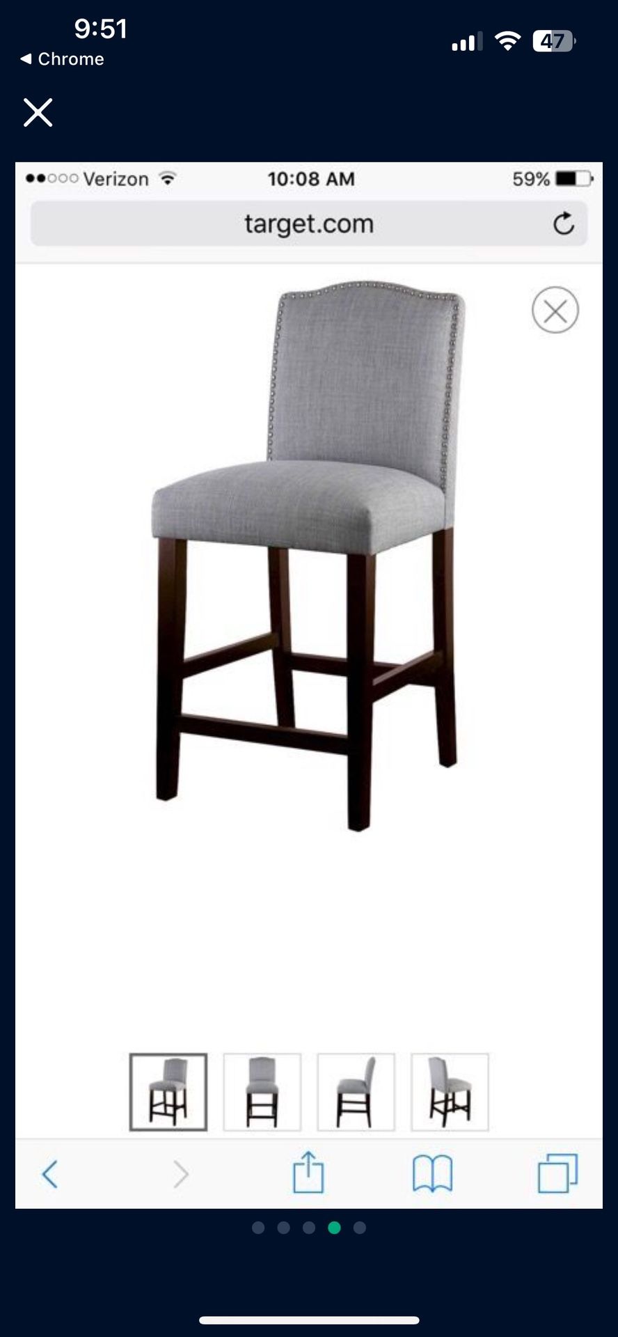 Threshold Target Camelot Nailhead Counter Stool