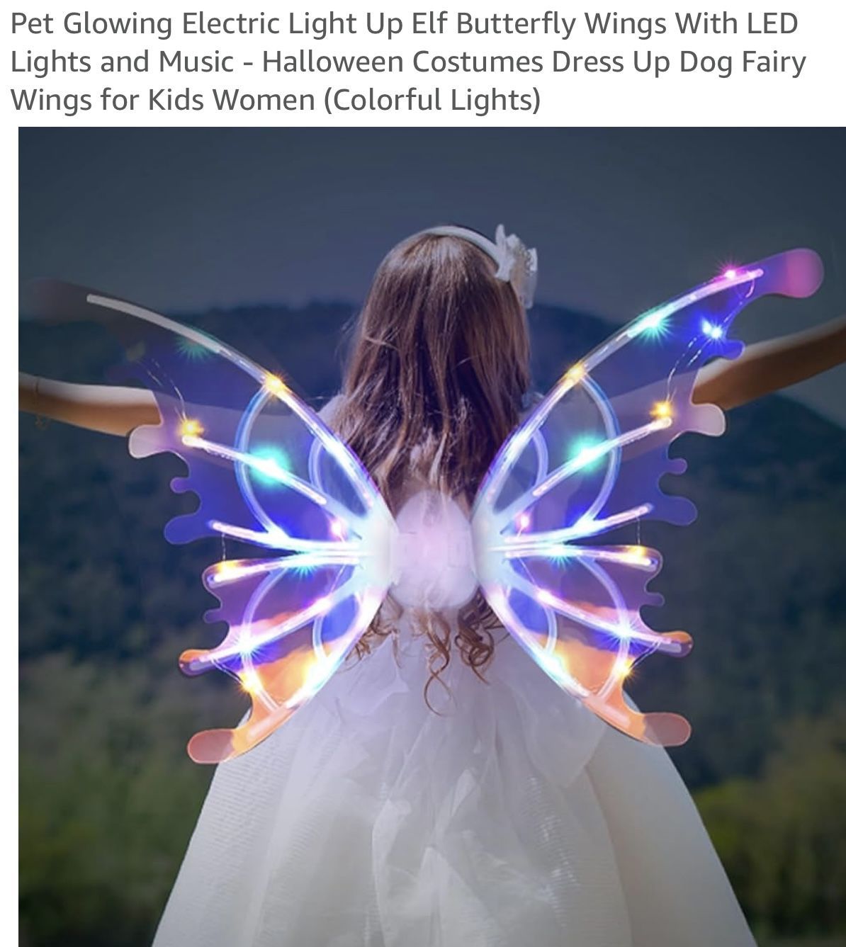 LED LIGHTS/MUSICAL/WINGS MOVABLE FAIRY WINGS