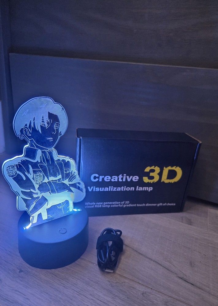 Captain Levi Ackerman Attack on Titan Anime 3D Visualization lamp