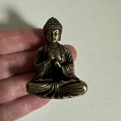 Solid Brass Seated Buddha Figure 