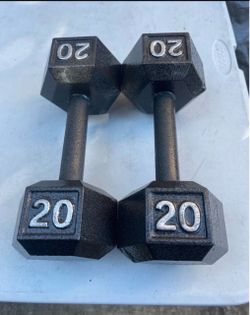 CAP Barbell Cast Iron Dumbbell Weights, 20 Lbs., Pair