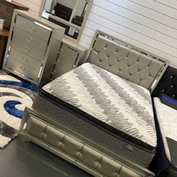 Holiday sale. Beautiful Jasmine #MIN bedroom set starting at $699. Easy finance option. Same day delivery.