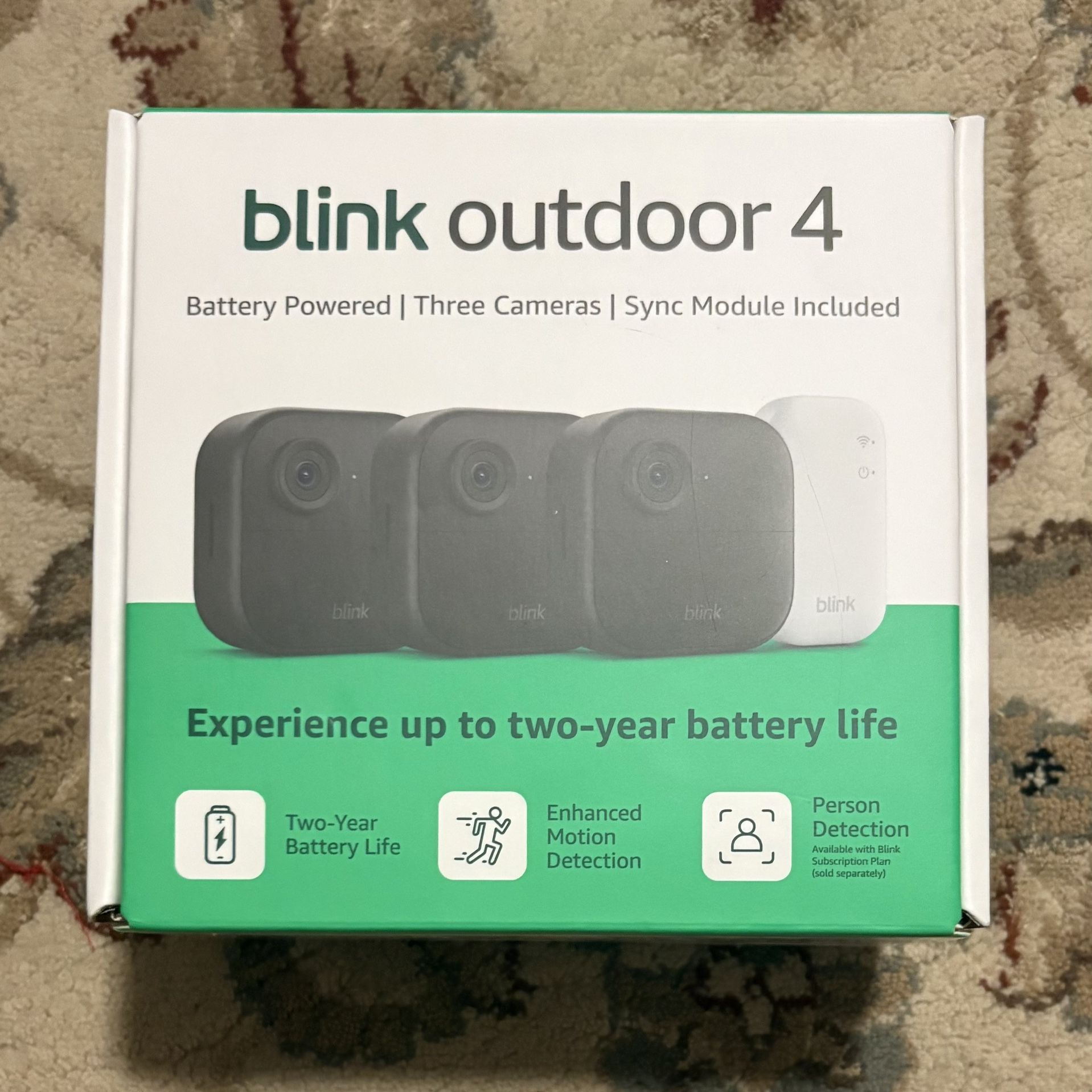 NEW Blink Outdoor 4 Cameras - 3 Camera System, Sync Module Included - Brand New SEALED