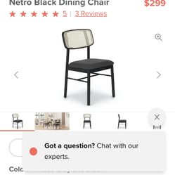 4 Netro Black Dining Chair (table And Rug Is Also Being Sold)