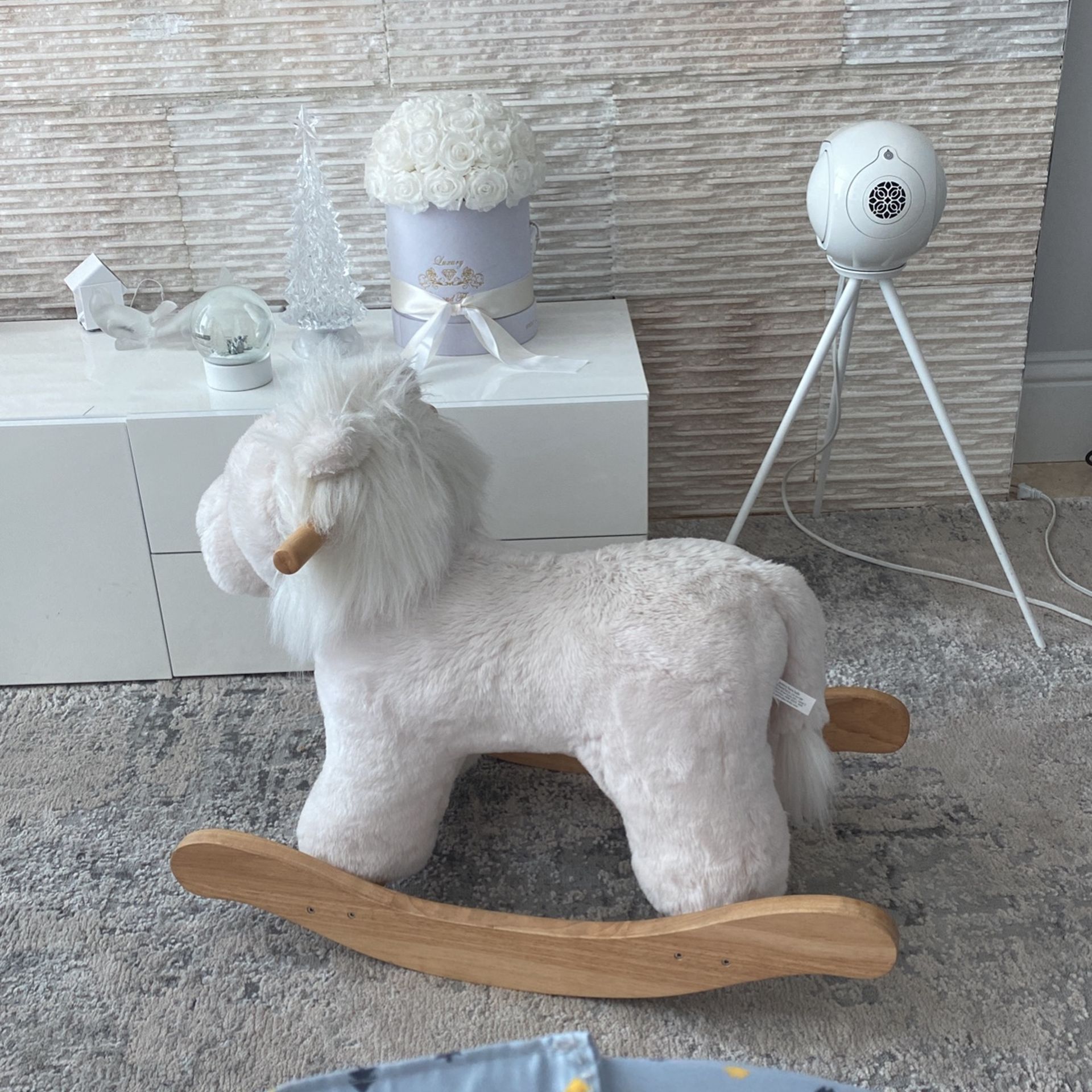 Pottery Barn Kids, Plush Nursery Rocker White Lion