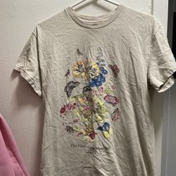 Beige Floral Graphic Tee