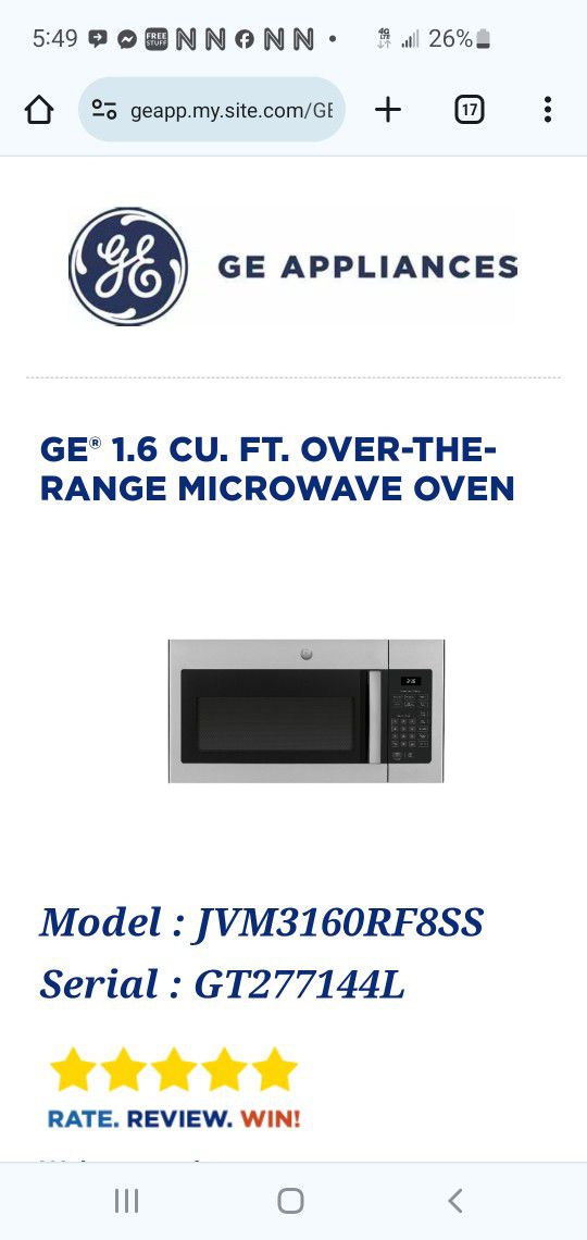 GE Range Microwave