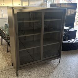 Grey Ikea china cabinet