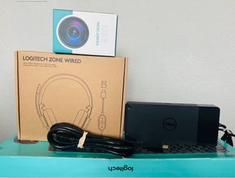 New Home Office Equipment - Headset, Dock Station, keyboard/mouse