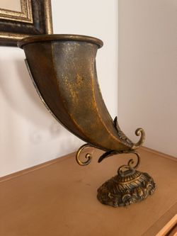 Vintage Gold Decorative Horn Vase