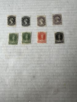 Nova Scotta Vintage Old Group Of 8 Stamps 