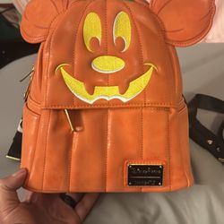 Loungefly Mini Orange Pumpkin Backpack NWT