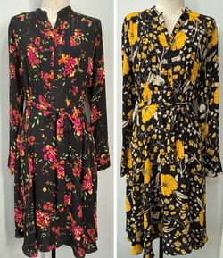 lot of 2 Nanette Lepore floral long sleeve floral dresses - size 10 EUC