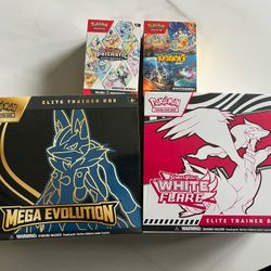 Pokemon Mega Evolutions, White Flare, Prismatic Evolutions & Surging Sparks 