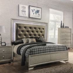 Queen Bed Led Headboard And Footboard Rails . Night Stand ,chest $1,373.24