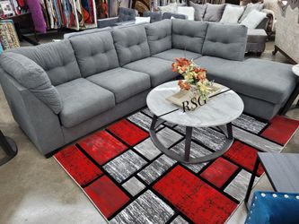 Gray sectional couch with chaise color Options fast Delivery Only $39 Down Payment 👉 PLEASE ASK FOR JON GREEN WHEN YOU ARRIVE!