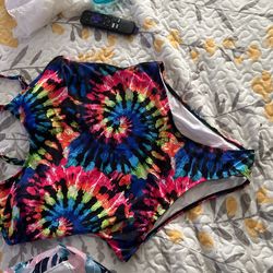 One Piece, Bathing, Suit, Tie-Dye