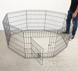 BRAND NEW $39 Dog Playpen 8-Panel, Each Panel 24” Tall X 24” Wide Pet Exercise Fence Crate Kennel Gate 